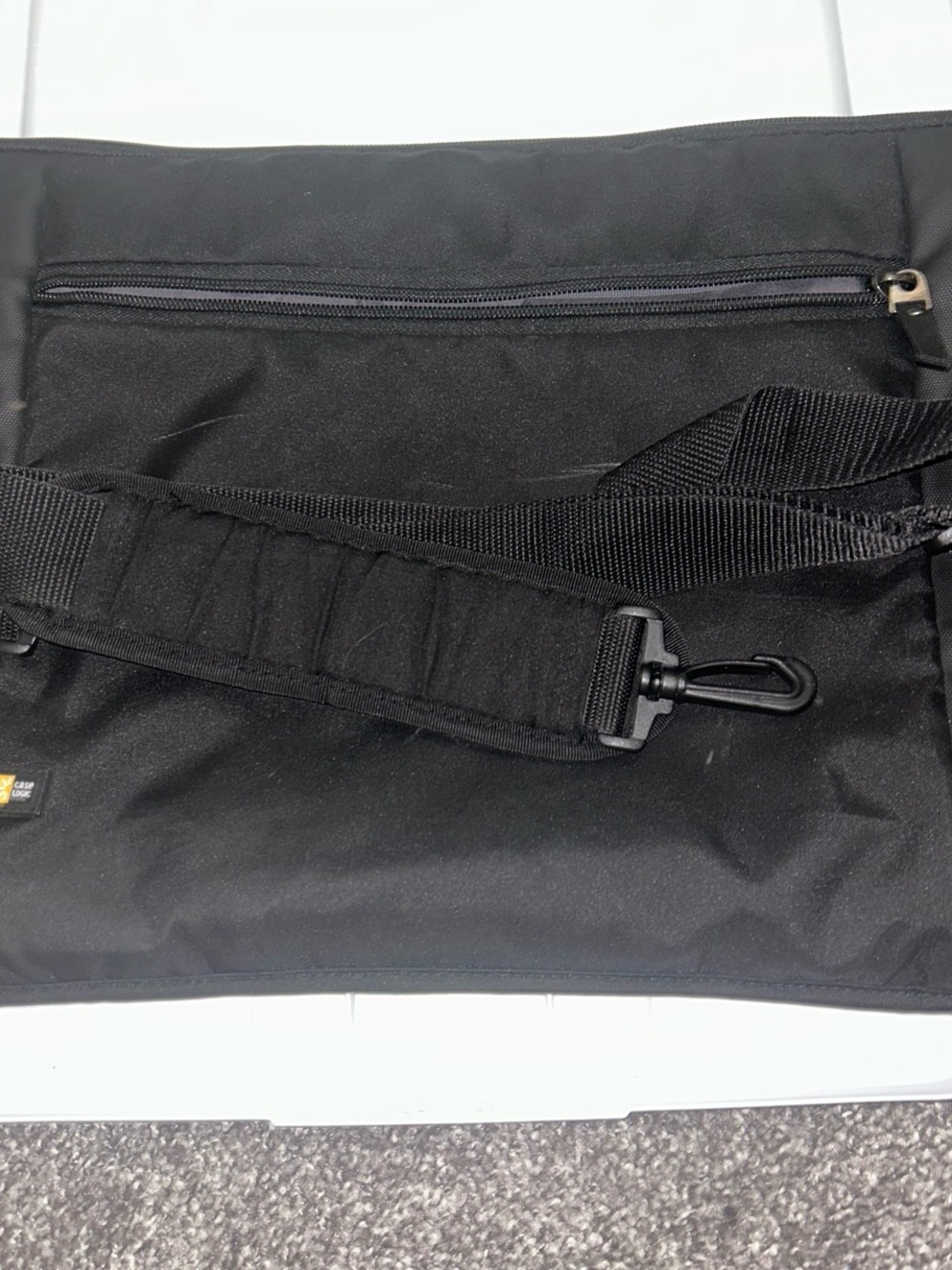 Black Padded-Strap Messenger Bag for Home Office